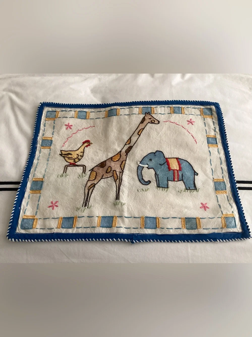 Vintage infants burp cloth from 1940s-1950s,  Really cute!! And colorful
